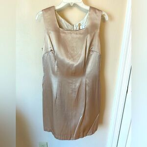 Vintage champagne-colored sleeveless sheath dress size 12